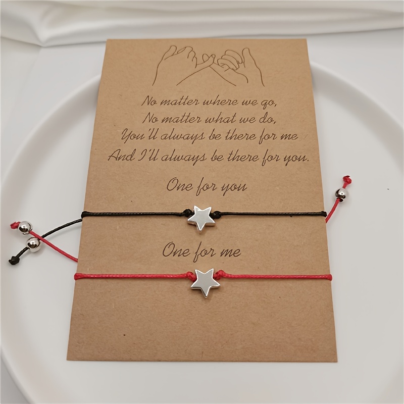Pentagram Star Thread Braided Bracelet Set